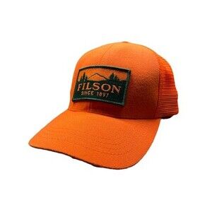 New Filson Mens Logger Mesh Hat Blaze Orange Outdoor Workwear USA Made Hunting